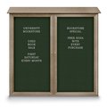 United Visual Products Indoor Enclosed Combo Board, 48"x36", Satin Frame/Burgundy & Surf UVCB4836-BURGUN-SURF